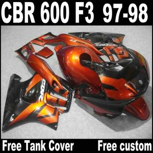 Hoogwaardige backsets voor Honda CBR600 F3 1997 1998 Bruin Bruin Movistar Bodykits CBR 600 97 98 Fairing Kit QY20