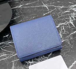 Haute qualité Célèbre designer tout nouveau court en cuir de grain croisé femmes portefeuille sac à main porte-carte poche à monnaie noir bleu rouge, rose vif LM208