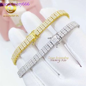 Hoogwaardige chique gesneden VVS Moissanite Diamond Sterling Sier Women Bracelet Fashion Iced Out Sieradenarmbanden