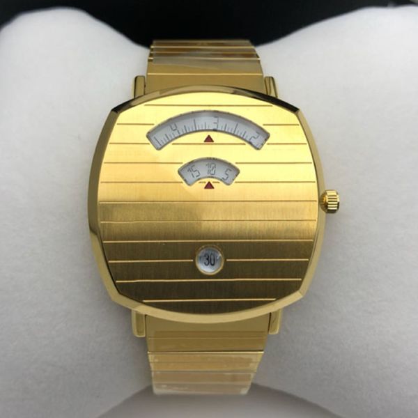 Moda de alta calidad 38 mm Unisex Women Watch Mudicing Quartz Moving Gold Wristwatches de acero inoxidable Montre de Luxe Original Box Relojes 274W