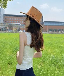 Chapeaux de cowboy occidentaux de haute qualité, 4 couleurs, pour hommes et femmes, chapeaux de cowboy rétro, pare-soleil, chapeau de cavalier, cowgirl hat6433933