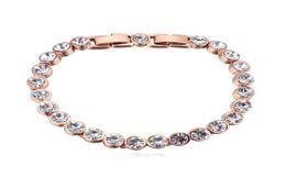 Bracelet de mode de haute qualité Rhodium Crystal plaqué des bracelets autrichiens Bangles pour femmes Bijoux de mariage Bijoux Christm6422753
