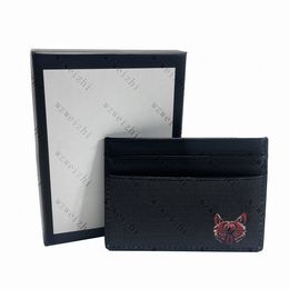 Porte-cartes de mode de haute qualité hommes femmes carte de visite en cuir véritable café serpent tigre abeille renard porte-carte de crédit porte-carte d'identité ultra mince portefeuille sac de paquet 8 modèles