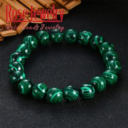 Haute qualité mode vert Malachite Bracelets bracelet pour femmes hommes cristal Bracelet à breloques perles bouddhistes cadeau d'anniversaire