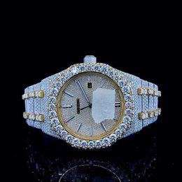 Hoogwaardige mode Iced Out Watchesmens Pols Luxury round cut lab gr ddgu d9q8