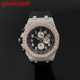 Hoogwaardige mode Iced Out Out Watchesmens Pols Luxury round cut lab gr ddgu h7p2