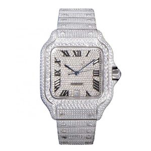 Mode de haute qualité Iced Out WatchesMens Wrist Luxury Round Cut Lab Gr H5SM