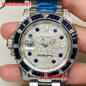 Hoge kwaliteit mode Iced Out horloges heren pols luxe ronde gesneden Lab Gr DDGU N8H9