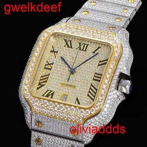 Hoogwaardige mode Iced Out Out Watchesmens Pols Luxury ronde Cut Lab Gr Ddgu 4U10365