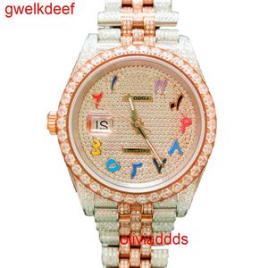 Hoge kwaliteit mode Iced Out horloges heren pols luxe ronde gesneden Lab Gr DDGU K2B5