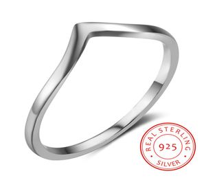 Bijoux de mode de haute qualité Simple 925 STERLING Silver Ring Femmes Derniers anneaux de doigt de forme V pour les adolescents Bisuteria China Al Po1260949