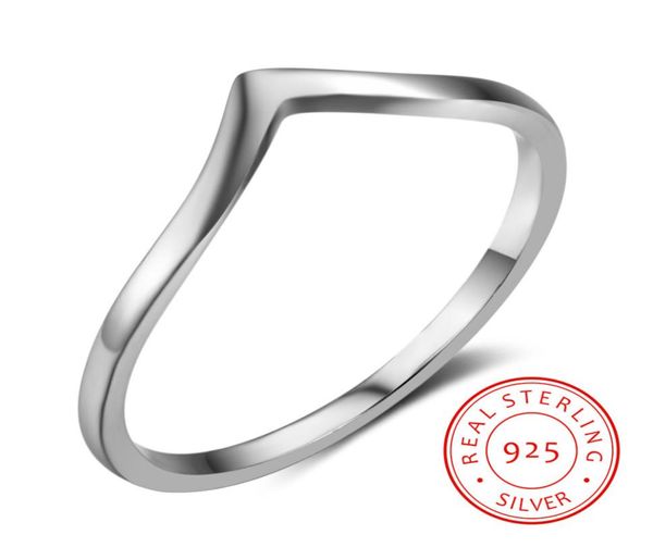 Joyería de moda de alta calidad, anillo simple de plata de ley 925 para mujer, los últimos anillos de dedo en forma de V para adolescentes, bisuteria China al po3757180