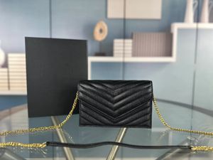Hoge kwaliteit mode luxe ontwerpers tassen dames handtassen zwart goud kaviaar ketting schouder crossbody
