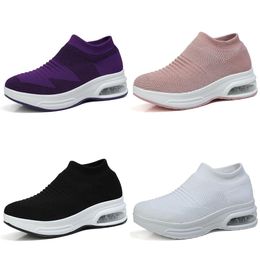 Moda de alta calidad Hombres Mujeres Cojín Zapatos para correr Diseñador transpirable Negro Azul Gris Zapatillas de deporte Zapatillas deportivas Tamaño 39-45 W-001