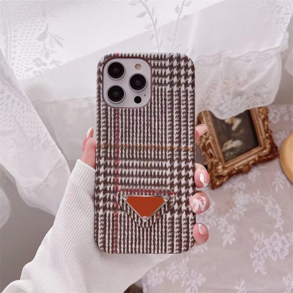 Cas de téléphone de mode de haute qualité Femmes Designer de luxe Mens Iphone Case Textile pour 11 12 13 14 Pro Promax XR Xsmax IPhone Housse de protection