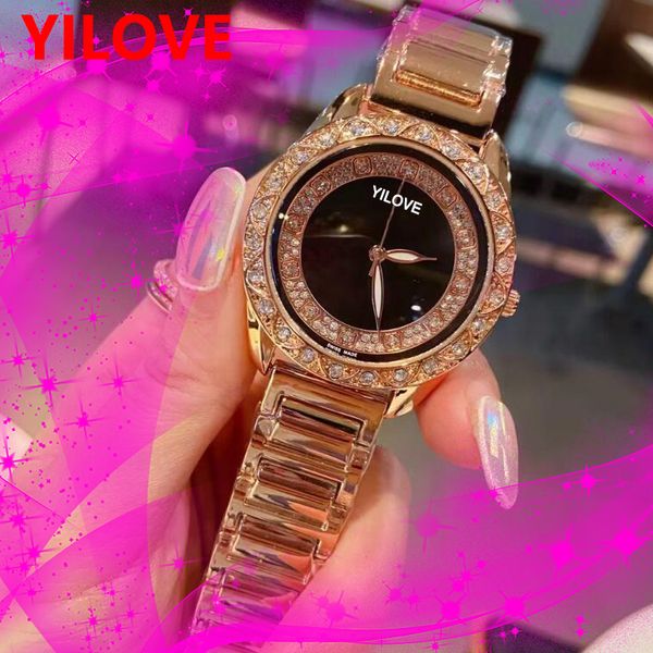 Haute qualité mode saphir 36mm dames montre robe bracelet en acier inoxydable montres trois aiguilles horloge diamant bague automatique montre-bracelet à quartz en gros