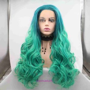 Hails de perruque de mode de haute qualité Store en ligne Nouveau look 2021 Lace Chemical Fiber Wig Gradient Wave Roll