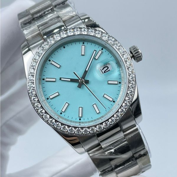 Relojes de moda de alta calidad para mujer Reloj mecánico automático 36 mm Bisel de diamante Zafiro Rosa Relojes para mujer Correa de acero inoxidable Relojes de pulsera Reloj AAA