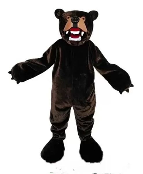 Haute qualité Festival Robe Ours Costume De Mascotte Halloween Noël Fantaisie Robe De Fête Costume De Personnage De Dessin Animé Carnaval Unisexe Publicité Props Adultes Tenue