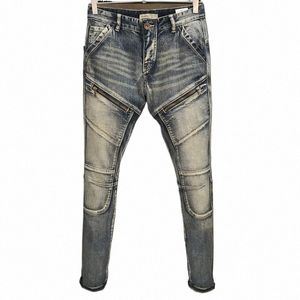 Hoge Kwaliteit Fi 2022 Gedragen W Splicing Rits Decorati Multi Bag Elastische Motorcycle Biker Jeans Cargo Retro Broek Mannen b15j #