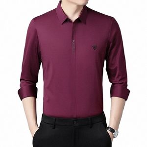 Chemises souples de haute qualité Fi N-iring pour hommes Casual Lg Sleeve Slim Fit Chemise formelle E5jl #
