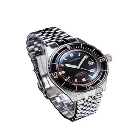 Hoogwaardige Fifty Fathoms Style duikers Automatisch Horloge Saffier Lichtgevende Bezel 20ATM Marine Polshorloge236Y