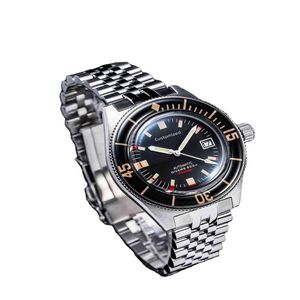 Hoogwaardige Fifty Fathoms Style duikers Automatisch Horloge Saffier Lichtgevende Bezel 20ATM Marine Polshorloge219v
