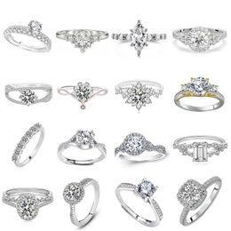 Bijoux fins de haute qualité 925 Mariage de conception en argent sterling 0.5ct 1ct Moisanite Diamond Engagement Rings Femmes