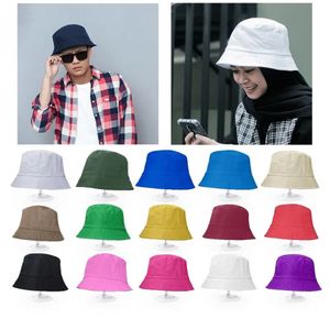 Hoogwaardige vissershoed katoen advertentiehoed Sunshade platte top heren en dames zonbescherming pot hoed verstelbaar