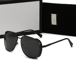 Hoge kwaliteit Flat Top Zonnebril Gouden Frame Attitude Luxe Designer Zonnebril Heren gafas de sol met doos 10 Kleur