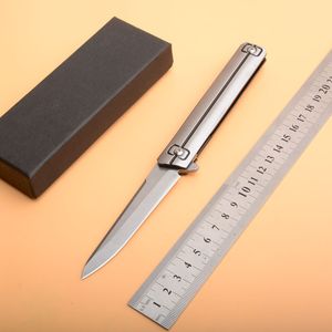 Hoge Kwaliteit Flipper Folding Mes D2 Stone Wash Blade Roestvrijstalen Handvat Kogellager Snelle Openingsmessen EDC-uitrusting