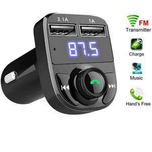 Transmetteur FM de haute qualité Modulateur Aux Kit mains libres Bluetooth pour voiture Lecteur MP3 audio de voiture avec chargeur de voiture double USB à charge rapide 3.1A