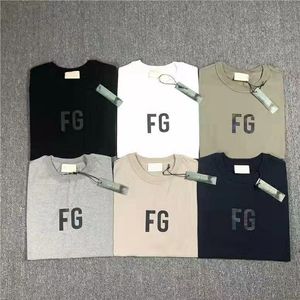 T-shirts de brouillard de haute qualité Designer Crewneck T-shirt à manches courtes Fashion 3M Réflective Dazzle FG ALPHABET TEES TEES MEN