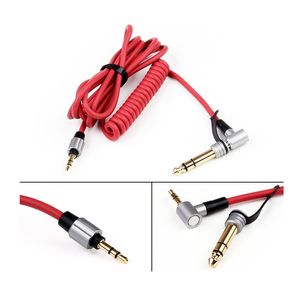 haute qualité Pour Detox Pro Remplacement Stéréo Extension De Voiture AUX Audio Câble 6.5mm et 3.5mm Mâle à Mâle Printemps Câble rouge et noir couleur