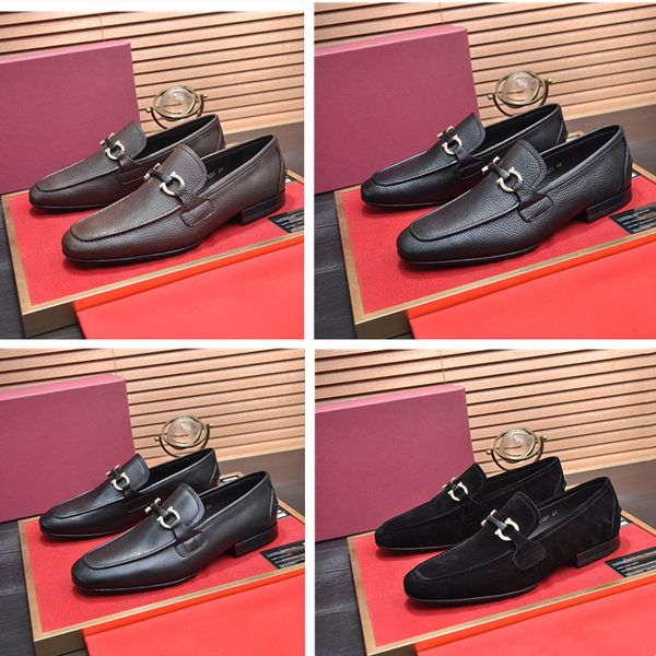 Chaussures habillées formelles de haute qualité pour les concepteurs doux hommes chaussures en cuir véritable noir bout pointu hommes mariage affaires Oxfords chaussures décontractées