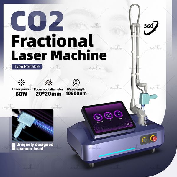Laser CO2 fractionné de haute qualité pour le resurfaçage de la peau, les vergetures, utilisation en salon de beauté avec un coupeur laser CO2 FDA, dispositif de retrait de pigments, dispositif de serrage vaginal