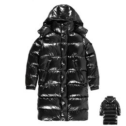 Hombres de diseñador Long Down Jackets Brand francés Lace-Up Chaqueta de invierno con capucha de invierno Bordado brazalete masculino delgado y ligero