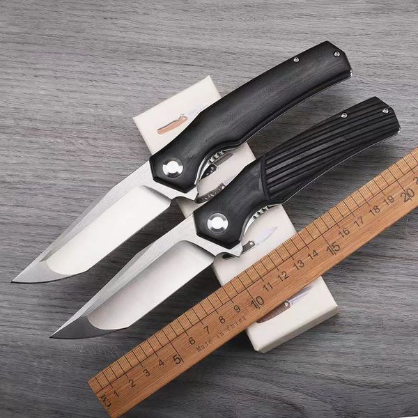 Cuchillo plegable de alta calidad Free Wolf FW04 D2 con hoja G10, mango con aleta, rodamiento EDC, Utilidad de bolsillo, para acampar al aire libre, cocina, supervivencia, cuchillo de caza