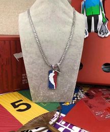 Collier pendentif en Zircon de basket-ball de conception française de haute qualité pour hommes et femmes, collier hip hop de rue à la mode 2132919