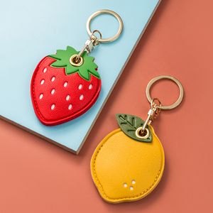 Hoge kwaliteit fruit badge -kaarthouders met sleutelhanger kawaii cartoon plastic id bescherming cover cadeau cadeau ic liftbuskaart