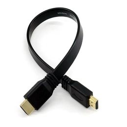 Hoogwaardige volledige HD korte HDMI-compatibele kabelondersteuning 3D mannelijk aan mannelijke plug plat kabelsnoer voor audiovideo HD TV 30 cm 50 cm