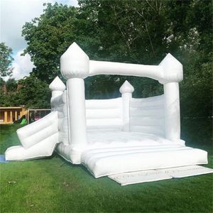 Château gonflable de Trampolines complets de haute qualité, maison gonflable blanche avec souffleur d'air pour mariage