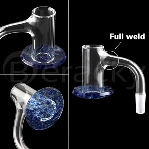 Haute Qualité Pleine Soudure Fumer Bord Biseauté Mélangeur Quartz Banger 20mmOD Bleu Clous De Fond Pour Verre Bongs D'eau Dab Rigs Tuyaux