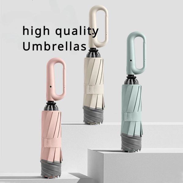Parapluie de boucle entièrement automatique de haute qualité Pluie ou brillance Protection solaire Anti-UV parapluie de parterres solaires pour hommes et femmes 240522