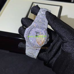 Hoge kwaliteit volledig Iced Out Moissanite Diamond Watch Mens Luxury Watch Pass Diamond Test Hip Hop Watch Buss Down Down