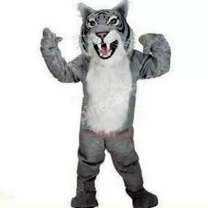 Costumes de mascotte de tigre à fourrure de haute qualité, tenue de personnage de dessin animé, costume d'Halloween, taille adulte, fête d'anniversaire, robe de festival en plein air, meilleure qualité