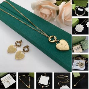 Hoge kwaliteit G voor vrouwen hanger modeontwerper gouden ketting hart oorbel kettingen sieraden cadeau met charme