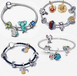 Bracelets de créateurs de charme de jeu de haute qualité pour femmes, bijoux de mode, bricolage Fit Pandoras Disnes Lilos et Stitchs, ensemble de bracelets, cadeau de fête de noël avec BoxTER3