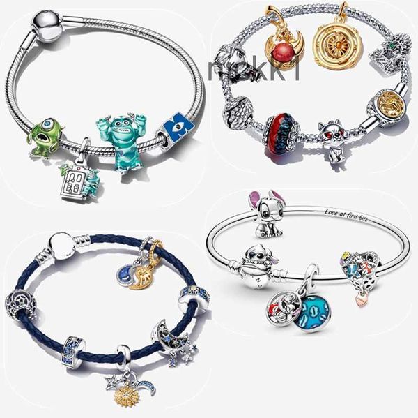 Bracelets de créateurs de charme de jeu de haute qualité pour femmes, bijoux de mode, bricolage Fit Pandoras Disnes Lilos et Stitchs, ensemble de bracelets, cadeau de fête de noël avec boîte 6WH3