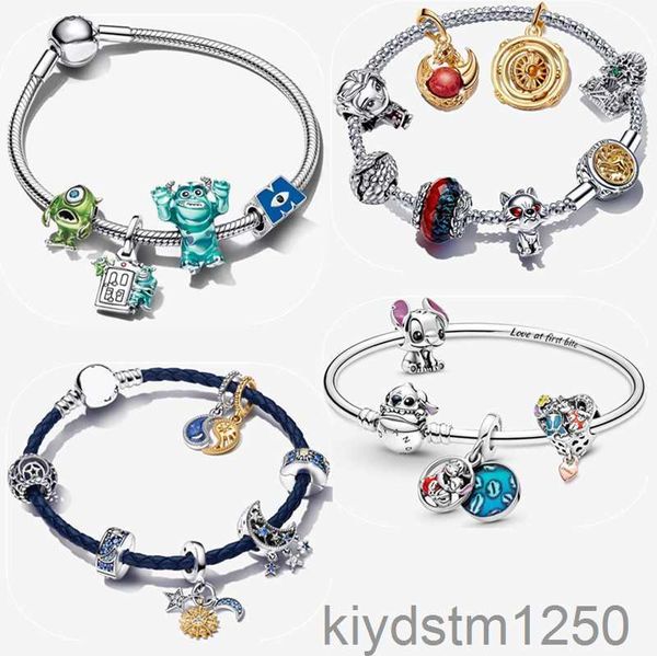 Juego de alta calidad Pulseras de diseño con dijes para mujer Joyería de moda Diy Fit Pandoras Disnes Lilos y Stitches Conjunto de pulseras Regalo de fiesta de Navidad con caja Pif7